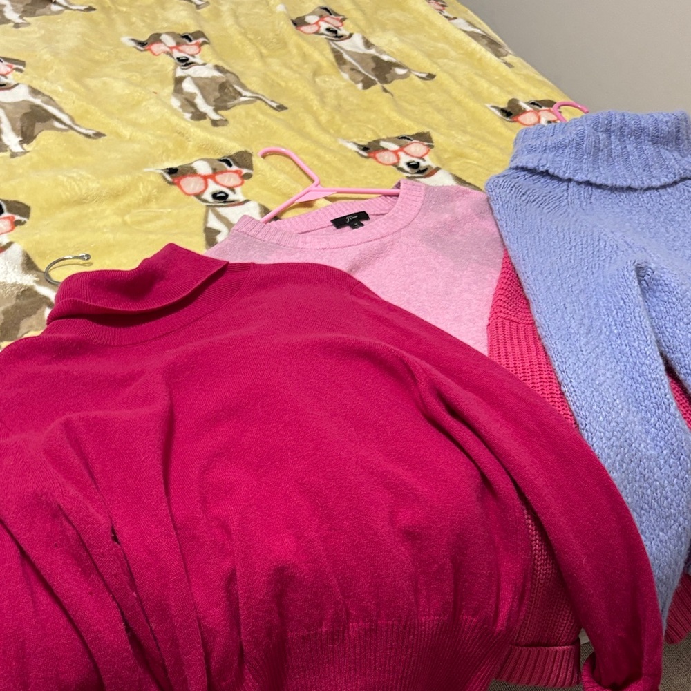 J. Crew Pink and Blue Women's Sweater Trio
